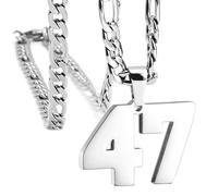 HIJONES Donna Uomo Numero Pendente Collana Charm Catena Gioielli Personalizzati Argento 47