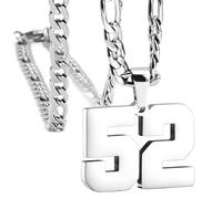 HIJONES Donna Uomo Numero Pendente Collana Charm Catena Gioielli Personalizzati Argento 52