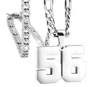 HIJONES Donna Uomo Numero Pendente Collana Charm Catena Gioielli Personalizzati Argento 56