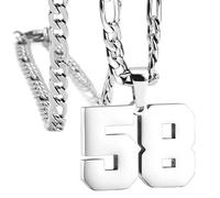 HIJONES Donna Uomo Numero Pendente Collana Charm Catena Gioielli Personalizzati Argento 58