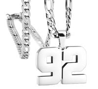HIJONES Donna Uomo Numero Pendente Collana Charm Catena Gioielli Personalizzati Argento 92