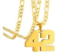 HIJONES Donna Uomo Numero Pendente Collana Charm Catena Gioielli Personalizzati Oro 42