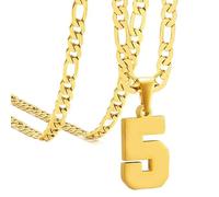 HIJONES Donna Uomo Numero Pendente Collana Charm Catena Gioielli Personalizzati Oro 5