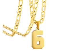 HIJONES Donna Uomo Numero Pendente Collana Charm Catena Gioielli Personalizzati Oro 6