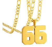 HIJONES Donna Uomo Numero Pendente Collana Charm Catena Gioielli Personalizzati Oro 66