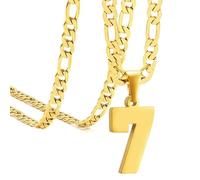 HIJONES Donna Uomo Numero Pendente Collana Charm Catena Gioielli Personalizzati Oro 7