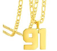 HIJONES Donna Uomo Numero Pendente Collana Charm Catena Gioielli Personalizzati Oro 91