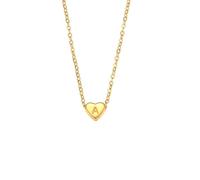 HIJONES Donne Acciaio Inox Ciondolo A Forma di Cuore Piccolo con Lettere Dell'Alfabeto A-Z Collana Choker con Catene Regolabili Placcate in Oro A