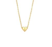 HIJONES Donne Acciaio Inox Ciondolo A Forma di Cuore Piccolo con Lettere Dell'Alfabeto A-Z Collana Choker con Catene Regolabili Placcate in Oro I