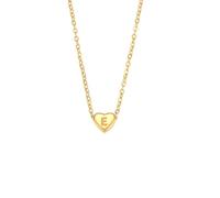 HIJONES Donne Acciaio Inox Ciondolo A Forma di Cuore Piccolo con Lettere Dell'Alfabeto A-Z Collana Choker con Catene Regolabili Placcate in Oro E