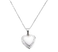 HIJONES Donne Acciaio Inox Smiple Cuore Amore Medaglione Inciso Collana Foto Cornice Ciondolo Catene Argento
