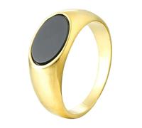 HIJONES Donne Uomini Multicolor Ovale Gemstone Anelli Band Acciaio Inossidabile Dichiarazione Matrimonio Anniversario Promessa Gioielli Oro Nero Misura 25