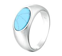 HIJONES Donne Uomini Multicolor Ovale Gemstone Anelli Band Acciaio Inossidabile Dichiarazione Matrimonio Anniversario Promessa Gioielli Argento Blu Misura 14