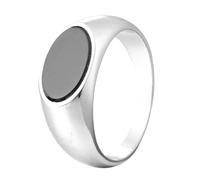 HIJONES Donne Uomini Multicolor Ovale Gemstone Anelli Band Acciaio Inossidabile Dichiarazione Matrimonio Anniversario Promessa Gioielli Argento Nero Misura 19