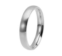 HIJONES Donne Uomo Acciaio Inox Banda di Nozze Semplice 2 4 6 8 10MM Piano Cupola Opaco 4MM Larghezza 4MM Argento Taglia 22