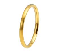 HIJONES Donne Uomo Acciaio Inox Banda di Nozze Semplice 2 4 6 8 10MM Piano Cupola Opaco 4MM Larghezza 2MM Oro Taglia 27