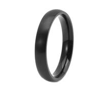 HIJONES Donne Uomo Acciaio Inox Banda di Nozze Semplice 2 4 6 8 10MM Piano Cupola Opaco 4MM Larghezza 4MM Nero Taglia 27