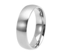 HIJONES Donne Uomo Acciaio Inox Banda di Nozze Semplice 2 4 6 8 10MM Piano Cupola Opaco 4MM Larghezza 6MM Argento Taglia 17