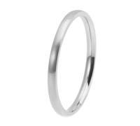 HIJONES Donne Uomo Acciaio Inox Banda di Nozze Semplice 2 4 6 8 10MM Piano Cupola Opaco 4MM Larghezza 2MM Argento Taglia 27