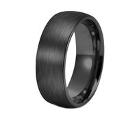 HIJONES Donne Uomo Acciaio Inox Banda di Nozze Semplice 2 4 6 8 10MM Piano Cupola Opaco 4MM Larghezza 8MM Nero Taglia 27