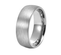 HIJONES Donne Uomo Acciaio Inox Banda di Nozze Semplice 2 4 6 8 10MM Piano Cupola Opaco 4MM Larghezza 8MM Argento Taglia 12