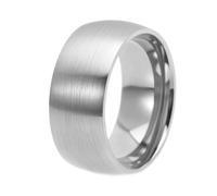 HIJONES Donne Uomo Acciaio Inox Banda di Nozze Semplice 2 4 6 8 10MM Piano Cupola Opaco 4MM Larghezza 10MM Argento Taglia 27