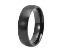 HIJONES Donne Uomo Acciaio Inox Banda di Nozze Semplice 2 4 6 8 10MM Piano Cupola Opaco 4MM Larghezza 6MM Nero Taglia 12