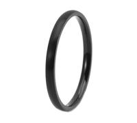 HIJONES Donne Uomo Acciaio Inox Banda di Nozze Semplice 2 4 6 8 10MM Piano Cupola Opaco 4MM Larghezza 2MM Nero Taglia 29