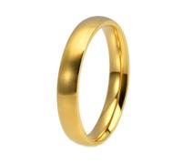 HIJONES Donne Uomo Acciaio Inox Banda di Nozze Semplice 2 4 6 8 10MM Piano Cupola Opaco 4MM Larghezza 4MM Oro Taglia 19