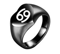 HIJONES Donne Uomo Amore Cuore 12 Segni Zodiacali Acciaio Inox Lucido Anello Vintage Gioielli Personalizzati Nero Cancro Misura 25