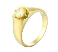 HIJONES Donne Uomo Cubic Zirconia Anello Acciaio Inossidabile Pietra Preziosa Gioiello Nuziale Personalizzato Oro Taglia 25