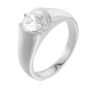 HIJONES Donne Uomo Cubic Zirconia Anello Acciaio Inossidabile Pietra Preziosa Gioiello Nuziale Personalizzato Argento Bianco Taglia 22