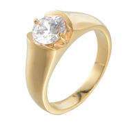 HIJONES Donne Uomo Cubic Zirconia Anello Acciaio Inossidabile Pietra Preziosa Gioiello Nuziale Personalizzato Oro Bianco Taglia 19