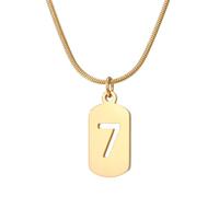 HIJONES Donne Uomo Oro Numero Singolo 0-9 Ciondolo Collana Charm Catena Gioielli Personalizzati Oro 7