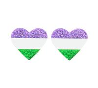 HIJONES LGBT Cuore Orgoglio Orecchini per Donne Uomini Arcobaleno Orecchini Transgender Non Binario Pansessuale Bisessuale Gioielli Genderqueer