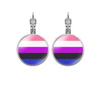 HIJONES LGBT Pride Orecchini per Donne Uomini Arcobaleno Orecchini Leverback Gay Lesbica Transgender Non Binario Pansessuale Bisessuale Gioielli Genderfluid