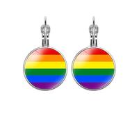 HIJONES LGBT Pride Orecchini per Donne Uomini Arcobaleno Orecchini Leverback Gay Lesbica Transgender Non Binario Pansessuale Bisessuale Gioielli Arcobaleno