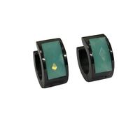 HIJONES Multicolor Orecchini Placcati Neri per Donne Orecchini Hoop Huggie Cubic Zirconia Leggero Orecchio Gioielli Verde