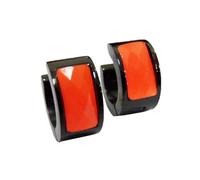 HIJONES Multicolor Orecchini Placcati Neri per Donne Orecchini Hoop Huggie Cubic Zirconia Leggero Orecchio Gioielli Arancione