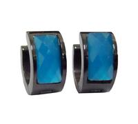 HIJONES Multicolor Orecchini Placcati Neri per Donne Orecchini Hoop Huggie Cubic Zirconia Leggero Orecchio Gioielli Blu