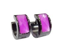 HIJONES Multicolor Orecchini Placcati Neri per Donne Orecchini Hoop Huggie Cubic Zirconia Leggero Orecchio Gioielli Viola