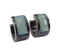 HIJONES Multicolor Orecchini Placcati Neri per Donne Orecchini Hoop Huggie Cubic Zirconia Leggero Orecchio Gioielli Grigio
