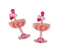 HIJONES Orecchini a Bottone con Calice da Cocktail in Zirconia Cubica per Donna Gioielli Orecchini Unici Esagerati Personalizzati Stile 2