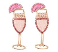 HIJONES Orecchini a Bottone con Calice da Vino in Perla Imitazione per Donna Gioielli Orecchini Esagerati Personalizzati