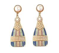 HIJONES Orecchini a Bottone per Donna con Bottiglia in Zirconia Cubica Gioielli Personalizzati con Ornamento per Orecchie Esagerato e Perle Imitazione Stile 1