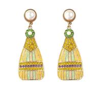 HIJONES Orecchini a Bottone per Donna con Bottiglia in Zirconia Cubica Gioielli Personalizzati con Ornamento per Orecchie Esagerato e Perle Imitazione Stile 2