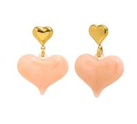 HIJONES Orecchini a Stud in Acciaio Inossidabile a Cuore per Donne Gioielli Ornamentali Orecchiaia Esagerata Style 2