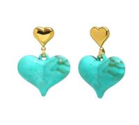 HIJONES Orecchini a Stud in Acciaio Inossidabile a Cuore per Donne Gioielli Ornamentali Orecchiaia Esagerata Style 1