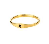HIJONES Oro Anelli Iniziali per Le Donne Degli Uomini Impilabile A-Z Alfabeto Iniziale Lettera Dainty Anello Gioielli K Misura 12