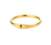 HIJONES Oro Anelli Iniziali per Le Donne Degli Uomini Impilabile A-Z Alfabeto Iniziale Lettera Dainty Anello Gioielli T Misura 12